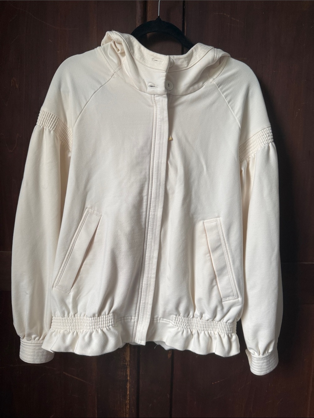 Vintage 2008 Adidas Stella McCartney Gathered Hooded Track Jacket Medium